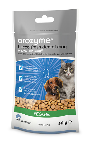 Orozyme Bucco Fresh 2x Dental Croq kleine hond en kat