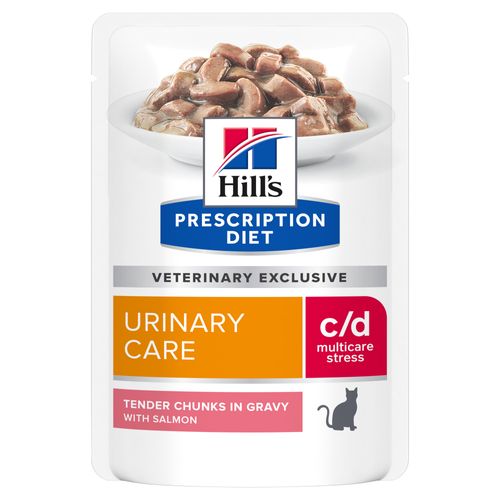 Hill's feline c/d Urinary Stress Salmon portiezakjes 2x 12 (24)  x 85 gram