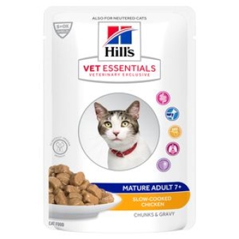Hill's vet essentials mature adult (senior) growth maaltijdzakje met kip 2x12 (24)x 85 gram