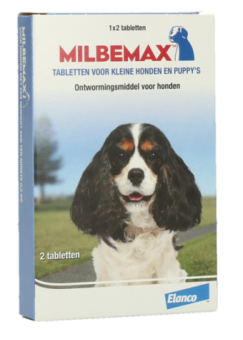 Milbemax kleine hond pup <br> 2 tabletten