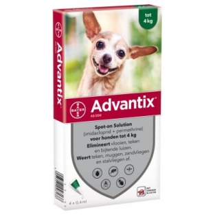 Advantix hond tot 4 kg 40/200 2x 4 pipetten