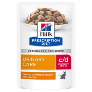 Hill's feline c/d Urinary Stress Chicken <br> portiezakjes 12 x 85 gram