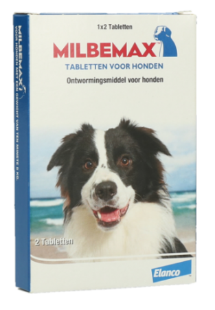 Milbemax grote hond  2 tabletten