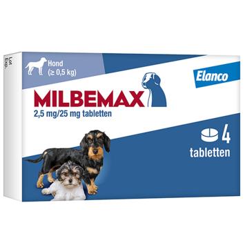 Milbemax kleine hond  pup <br>4 tabletten