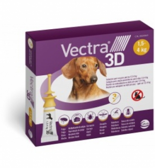 Vectra 3D Hond XS <br> 1,5 -4 kg 3 pipetten